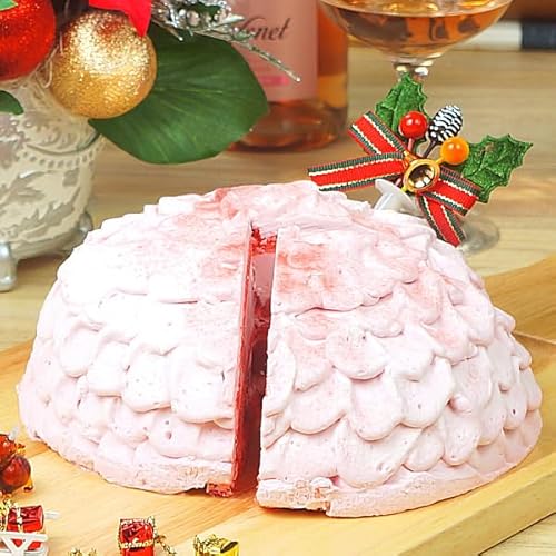 イートウェル ピンクのドームケーキ あまおういちご使用 飾り付き 冷凍 ホールケーキ の商品画像 4