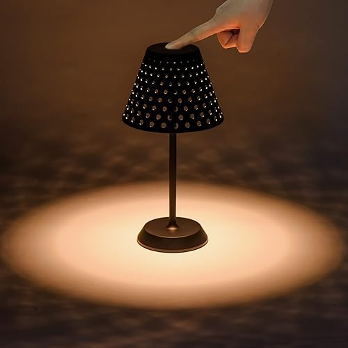 Miniatura 5 de Lámpara de mesa recargable, lámpara de escritorio con atenuación táctil, lámpara inalámbrica de aluminio, para sala de estar, exterior, mesa de