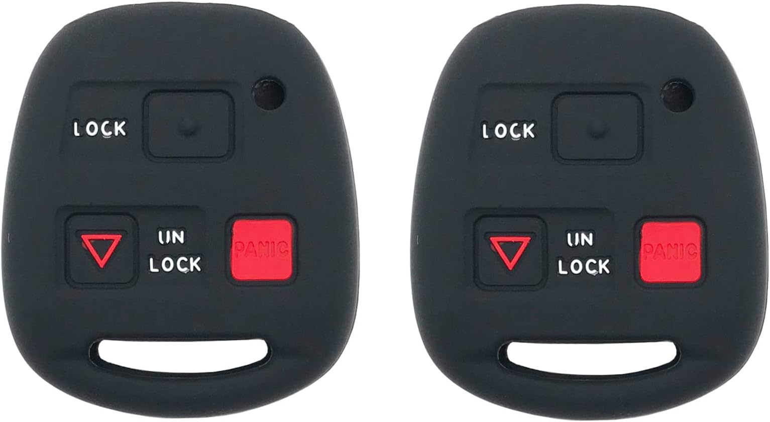 Pack 2 Silicone Key Fob Cover Case fit for Lexus ES GS GX IS LS LX RX SC ES300 ES330 IS330 RX350 GX470 IS300 IS330 RX400h Keyless Entry Remote Key Fob (Black)