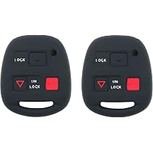 حزمة 2 سيليكون مفتاح فوب غطاء القضية تناسب لكزس ES GS GX هو LS LX RX SC ES300 ES330 IS330 RX350 GX470 IS300 IS330 RX400h مفتاح الدخول عن بعد فوب الأسود