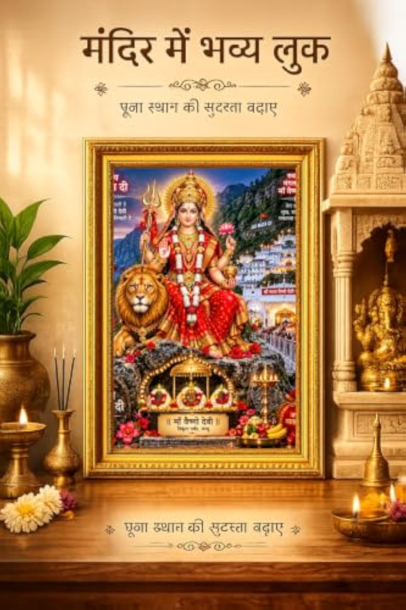 Maa Vaishno Devi Photo Frame, Medium Size