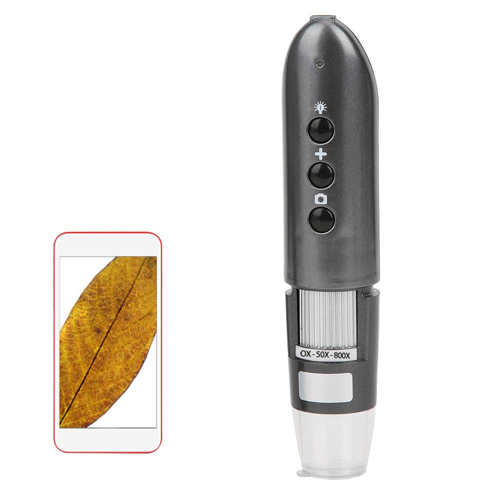 FTVOGUE Microscopio WiFi con Aumento Digital, Electrón USB con Sensor CMOS de 0 a 800X 1080P, Foto y Vídeo, Luz LED para Laboratorio de Ciencias, Estudiantes, Inspección de Pasatiempos