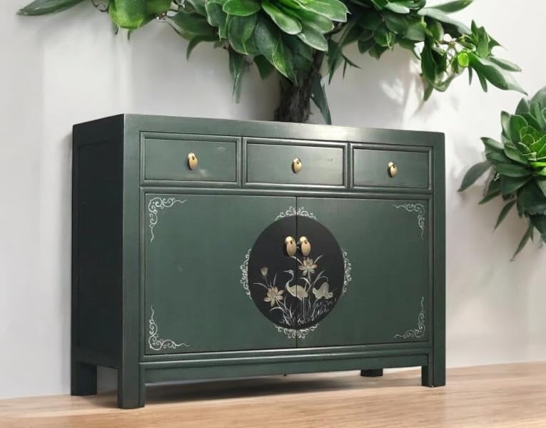 OPIUM OUTLET Cómoda aparador Consola cajonera Armario gabinete guardarropa Chino Asiatico Oriental Antiguo Vintage Shabby-Chic Colonial