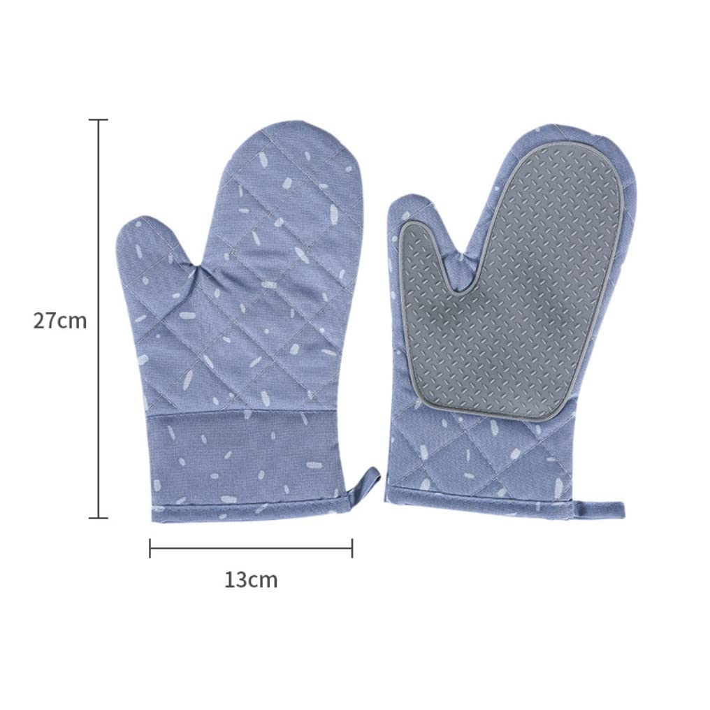Gants De Four Gants De Four en Silicone Épais Isolation Antidérapante Anti-brûlure Résistant À La Chaleur pour Four Micro-Ondes Cuisine, 2 Pièces Gant Résistant A La Chaleur (Color : Blu)