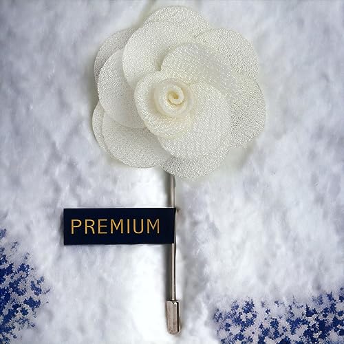 Image of Peluche Brawny Delicacy White Brooch for Men