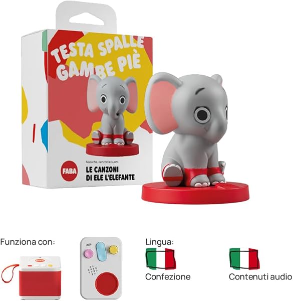 FABA Personaggio Sonoro, Le Canzoni di Ele l'Elefante, Bambini 0-3 Anni, Ascoltabile con i Raccontastorie, Versione Italiana - 4