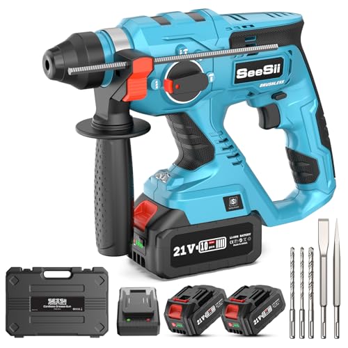 Seesii 4-IN-1 Akku Bohrhammer Set: Schlagbohrmaschine 2.1 J...