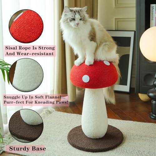 Rascador para gato con diseño seta rojo 7 niveles miniatura 2