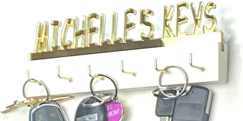 Custom Personalized Key Holder Hook Keys Wall Organizer, Storage Space For Living Space, Don't Misplace Those Keys Any Longer, Made to Order with Your Name or Favorite Word On It, Great Gift!