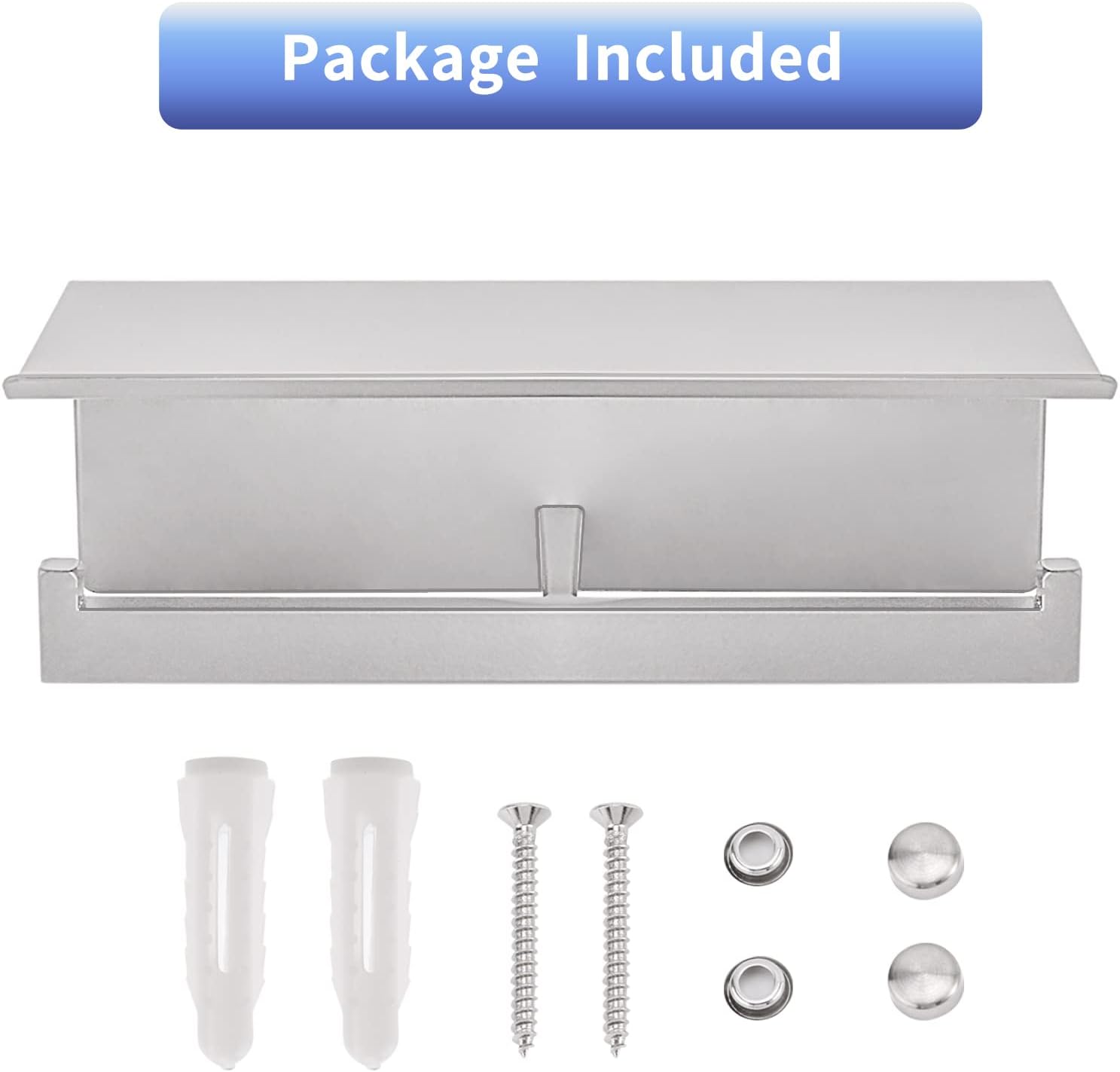 Double Toilet Paper Holder with Shelf,Idealmax Toilet Paper Holder Brushed Nickel,Large Commercial Toilet Paper Dispenser Phone Shelf, Wall Mounted Tissue Roll for Bathroom, Stainless Steel