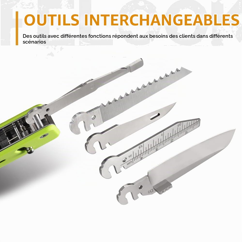 ROXON Outil de poche modulaire S503G Flex Companion (Vert néon)