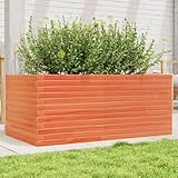 LAPOOH Pflanzkübel Wachsbraun 110x60x45,5 cm Massivholz Kiefer, Blumentopf Gross, Blumenkasten Balkon, übertopf, Pflanzkasten, Flowerpot, Kräuterbeet Für Die Küche, Vertikalbeet - 847285