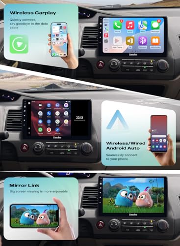 Image of Head Unit Upgrade for Honda Civic 2006-2011 | Wireless Carplay, Android Auto, 10.2 inch QLED Screen, 4G LTE /5G WiFi, BT5.0, AM /FM Radio, 8+256 Stereo, Octa-core, Plug and Play