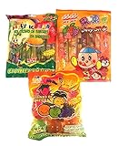 TikTok Jelly Candy Bundle - Din Don Fruit Jelly with Jelly Straw Ice Bars and Jelly Strips (3 bags)