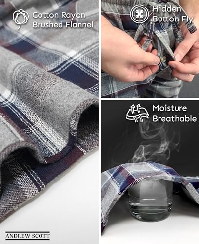 Image of Andrew Scott Men's Flannel Drawstring Pajama Pants | Plush Flannel Fleece | Pockets | Drawstring