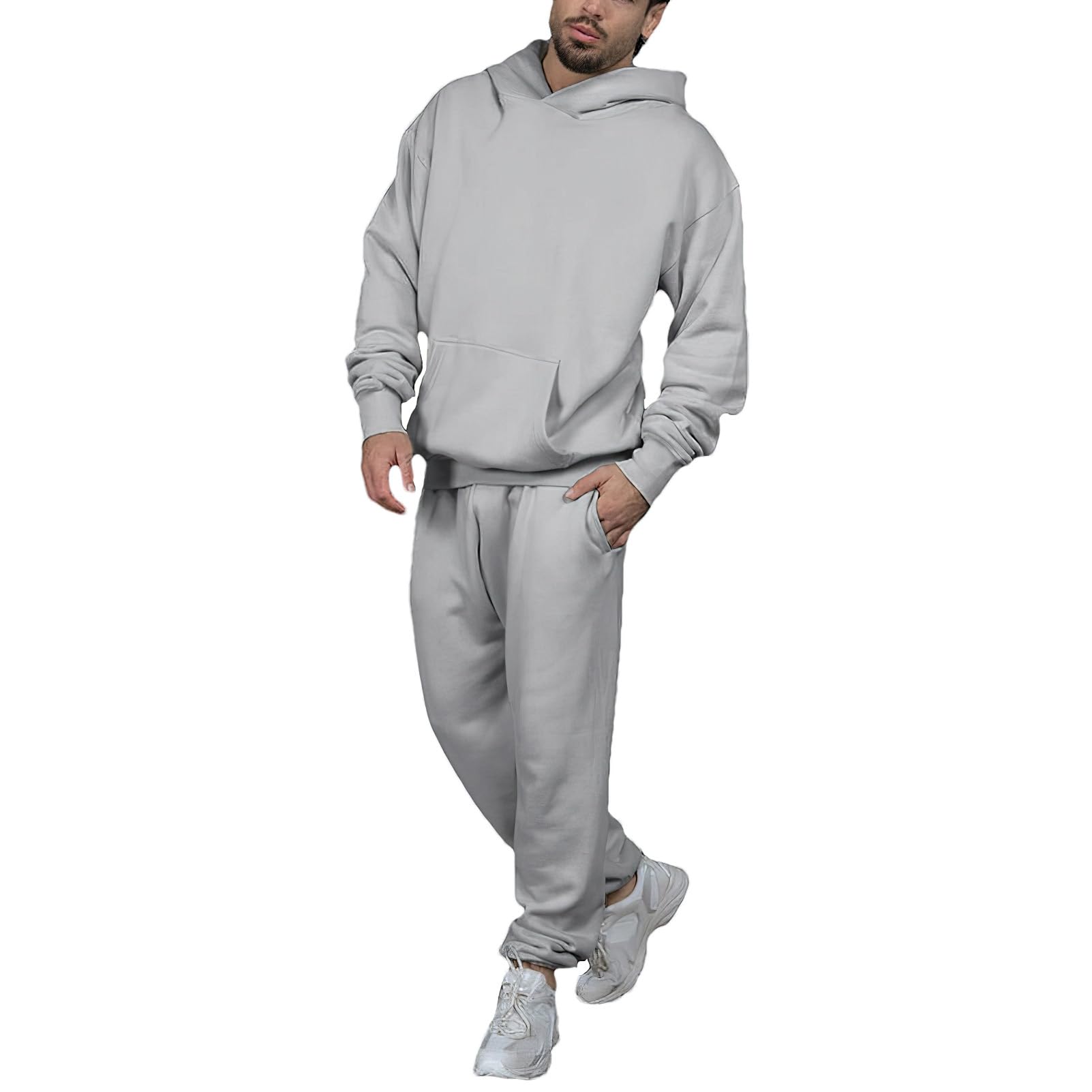 Momuk Tuta da Ginnastica Sweatsuits Sets 2 Piece per le Donne Felpa con Cappuccio in Pile per Uomo Set di Abiti da Salotto con Tasche