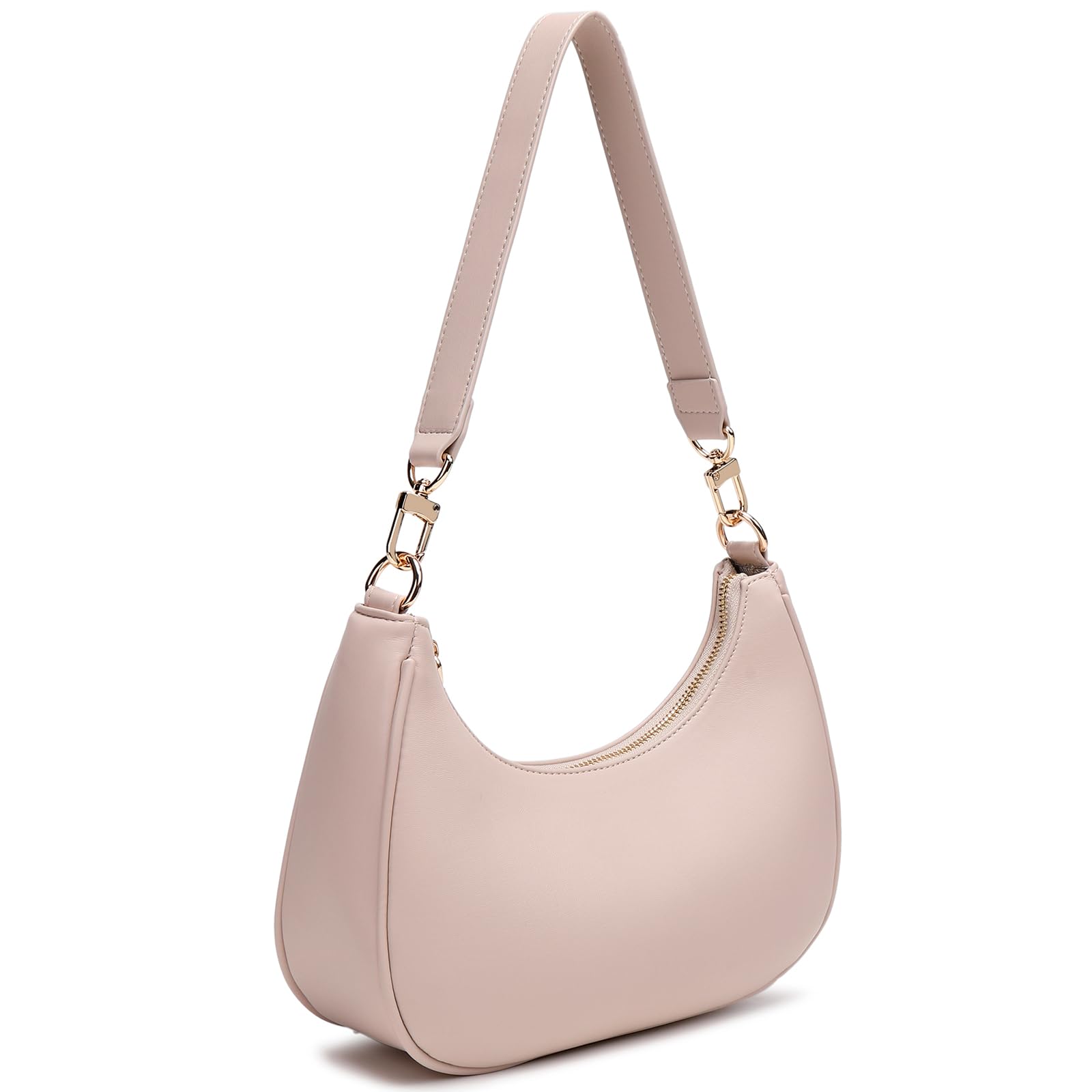 Women's Shoulder Bags Cute Hobo Purses Vintage Handbags with Zipper Lightweight Underarm for Dating Shopping Gift (Nude) view 3