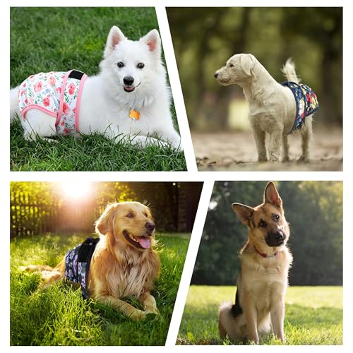 Image of 5Pack Dog Diapers Washable,Reusable Female Diaper for Doggie,Highly Absorbent Dog Diaper,Adjustable Leakproof Puppy Diapers Skirt for Heat,Incontinence,Period Doggy Nappies
