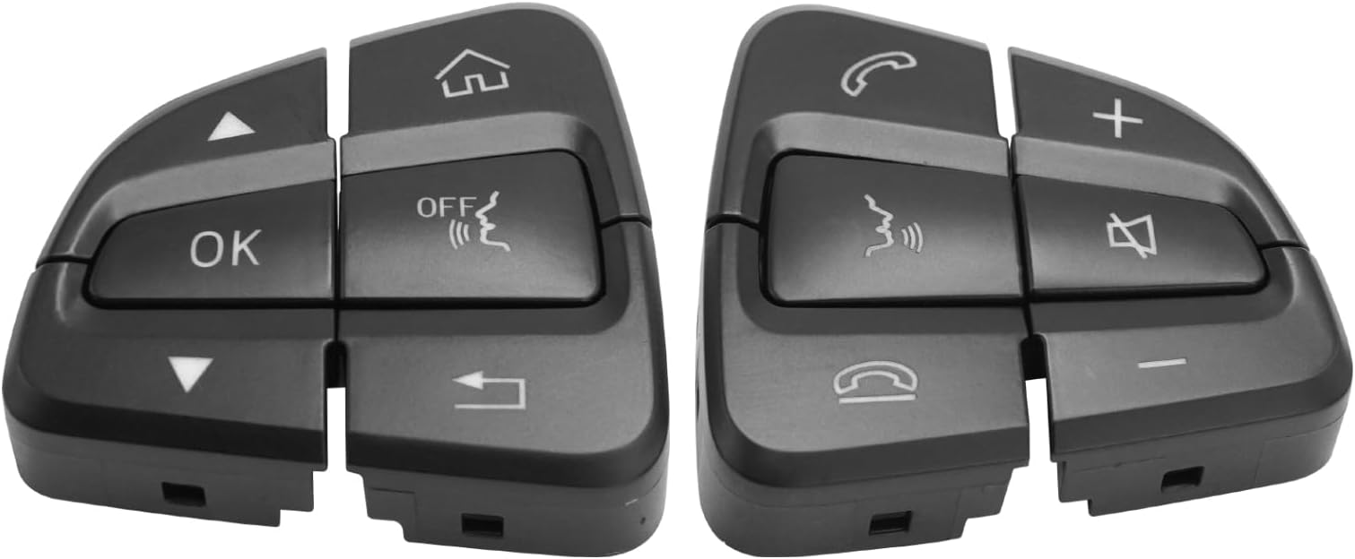 Jaronx Compatible with Mercedes Benz Steering Wheel Buttons Replacement C Class W205 2016-2018/GLC X253 2016-2019, Steering Wheel Control Button Cover for Mercedes Benz (Black)