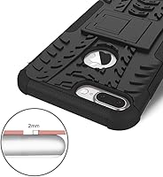 Vista 6 de Funda de teléfono para iPhone 7plus 8plus 7/8 Plus 5.5 con protector de pantalla de vidrio templado y soporte, accesorios híbridos duros