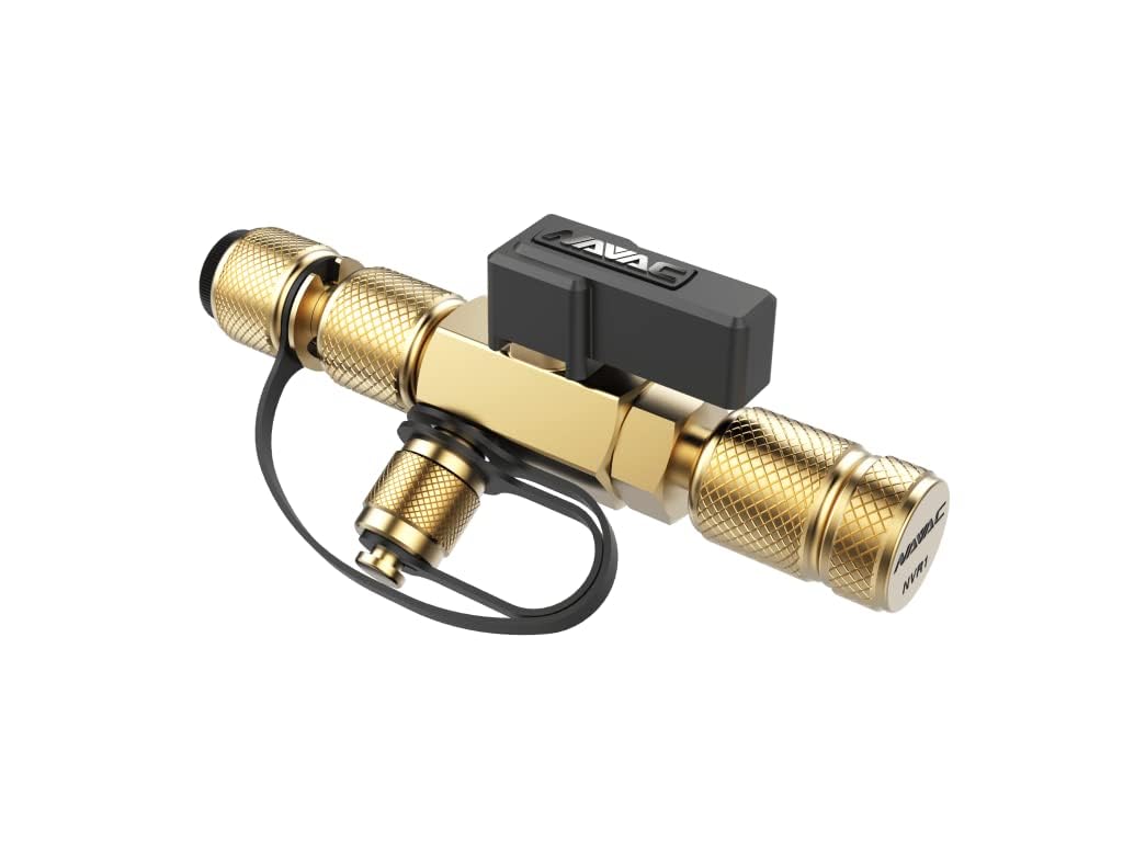 NAVAC NVR1 Valve Core Removal Tool - Fast Recovery and Evacuation - 2 Sizes 1/4inch and 5/16inch in 1 Tool - R410A Systems Rated - 20 Microns Vacuum