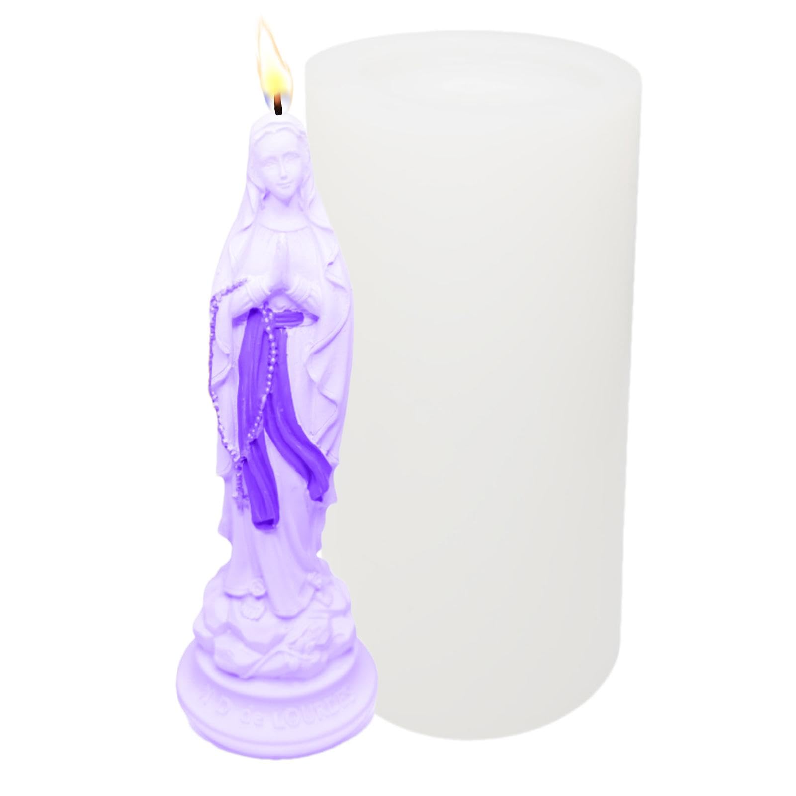 Virgin Mary Silicone Candle Mold - 3D Sculpture Mold For Resin, Wax, Soap & Chocolate