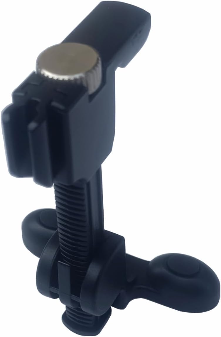 Angled view of the clip with thumbscrew