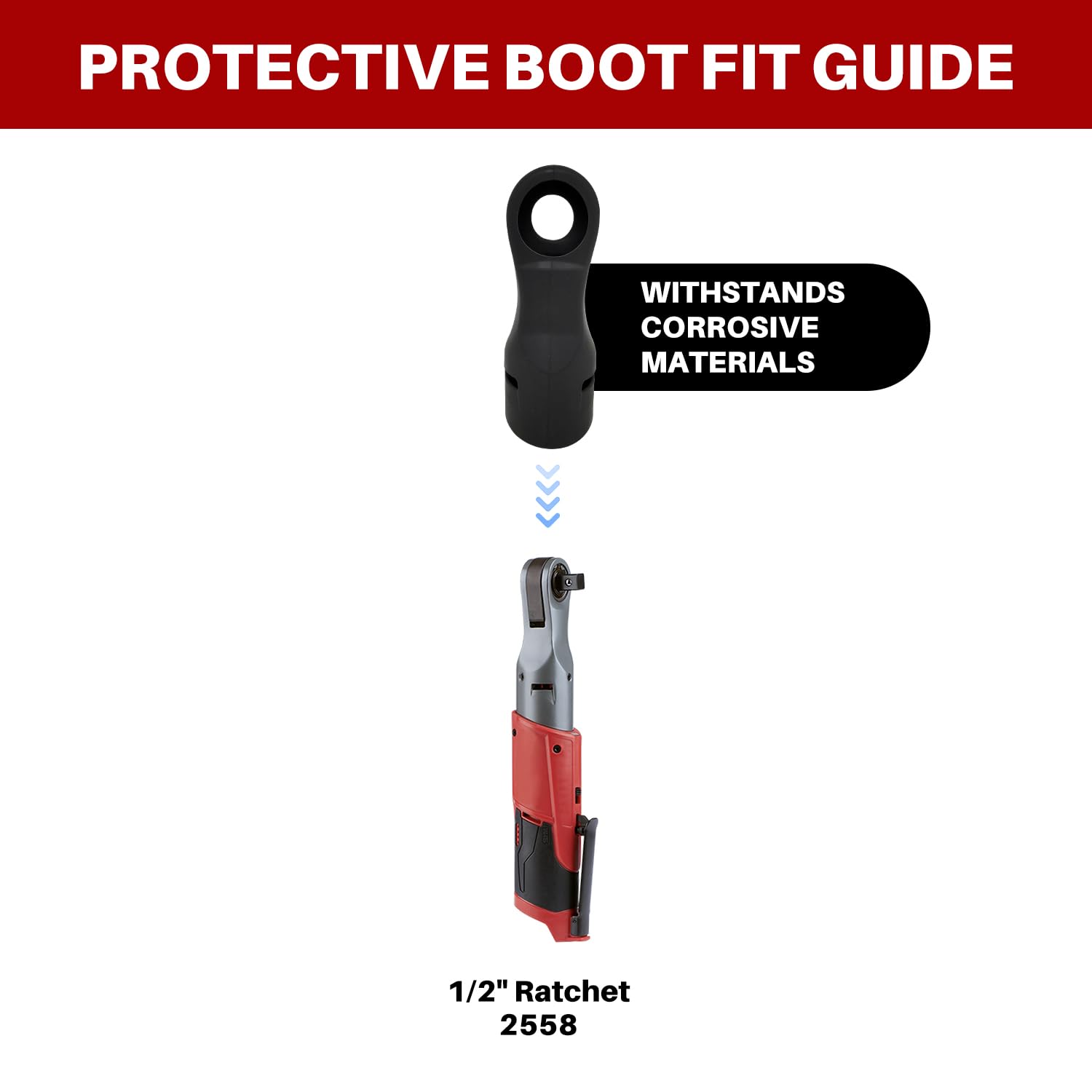 Milwaukee M12 1/2" Ratchet Protective Boot | 49-16-2558 (Fits 2558-20 & 2558-22)
