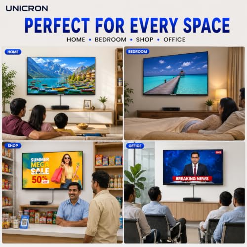 Image of UNICRON 32 Inch Non SMART TV, HD Ready LED Television for Home, Gaming, Office, Restaurant & Security Monitoring with 30W Sound with Bazel Less Design TE