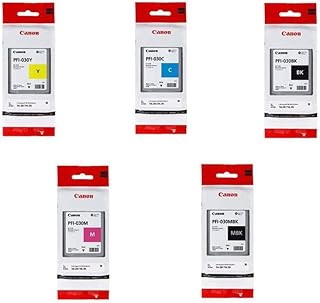 Canon PFI-030 Pigment Ink Tank Kit for Select imagePROGRAF PRO Series, Includes Matte Black/Black/Magenta/Cyan/Yellow
