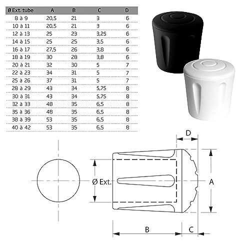 cyclingcolors 4x Chair Leg Cap Cover Rubber Feet Floor Protector Pad Furniture Table Black (38 mm) - Image 2
