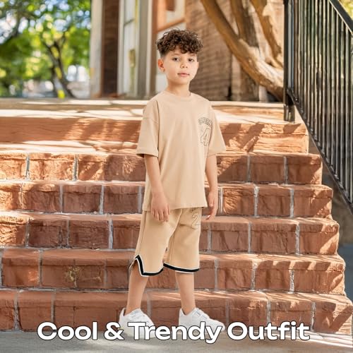 Image of Gold Class Kidswear Boys Summer Outfit Cotton T Shirt Short Trendy California Print Boys Casual Outfits
