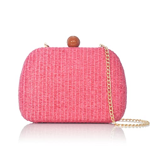 Womens Straw Clutch Bag Modern Evening Bag For Special Date And Beach Crossbody Bag #TOP24