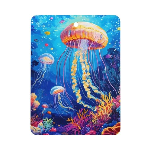 Seabed Jellyfish Car Air Freshener Hanging Aromatherapy Tablets for Car Accessories Square