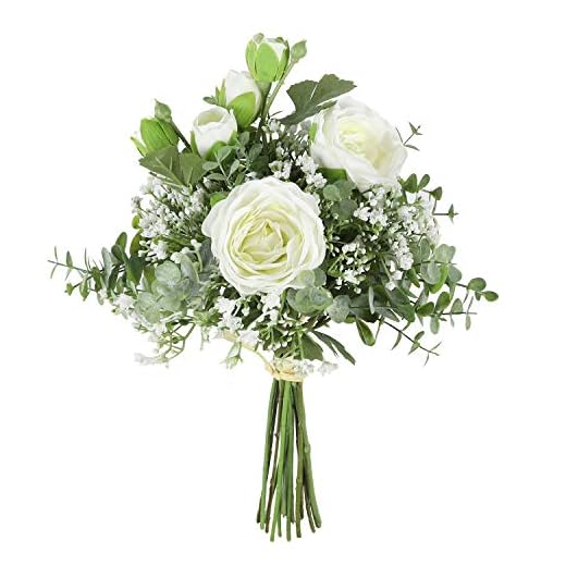 famibay 2 Pack Fake Plants Eucalyptus Leaves Pink Babys Breath/Gypsophila Artificial Flower Arrangements Ins Style Bouquet Wedding Home Decoration
