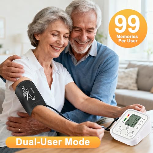 Tensiómetro de Brazo, Medición Precisa de la Presión Arterial y el Pulso, Detección de Arritmias, Pantalla Digital, Indicaciones de Voz(Inglés), Brazalete Ajustable (22-45 cm), 2 x 99 Memorias - imagen 7