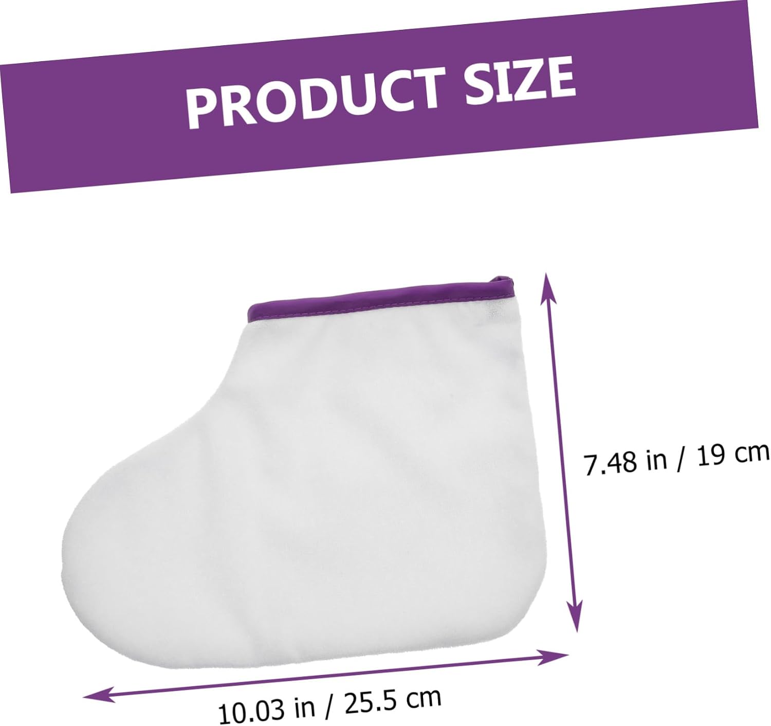 1pair Paraffin Wax Foot Cover Accessories for Spa Elastic Band Design for Comfort and Durability for Wax Warmer Treatments White Purple Trim