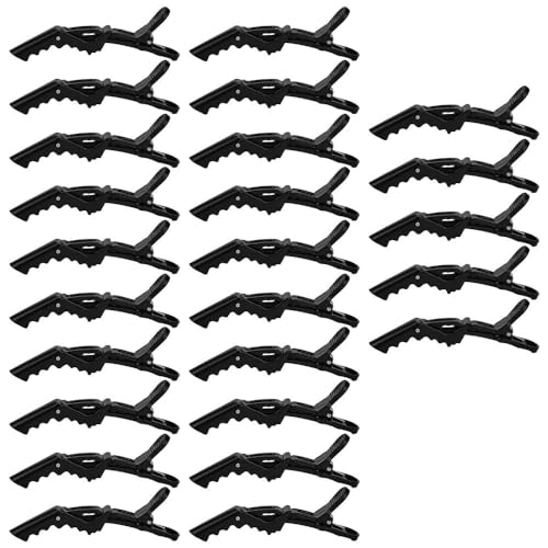 KBNIAN 15 PCS Pinzas para el Cabello Negro, Pinzas de Cocodrilo para el Pelo, Pinzas de Peluqueria para el Pelo Mujer, Hebillas de Pelo Antideslizantes para Estilistas para Marcar, Peinar el Pelo