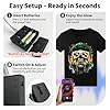 Sound Activated LED T-Shirt, Glow in The Dark Light Up Shirt for Men, Neon Shirt for Rave, Glow Party, Concert, Halloween, Rings Skull, Large #4