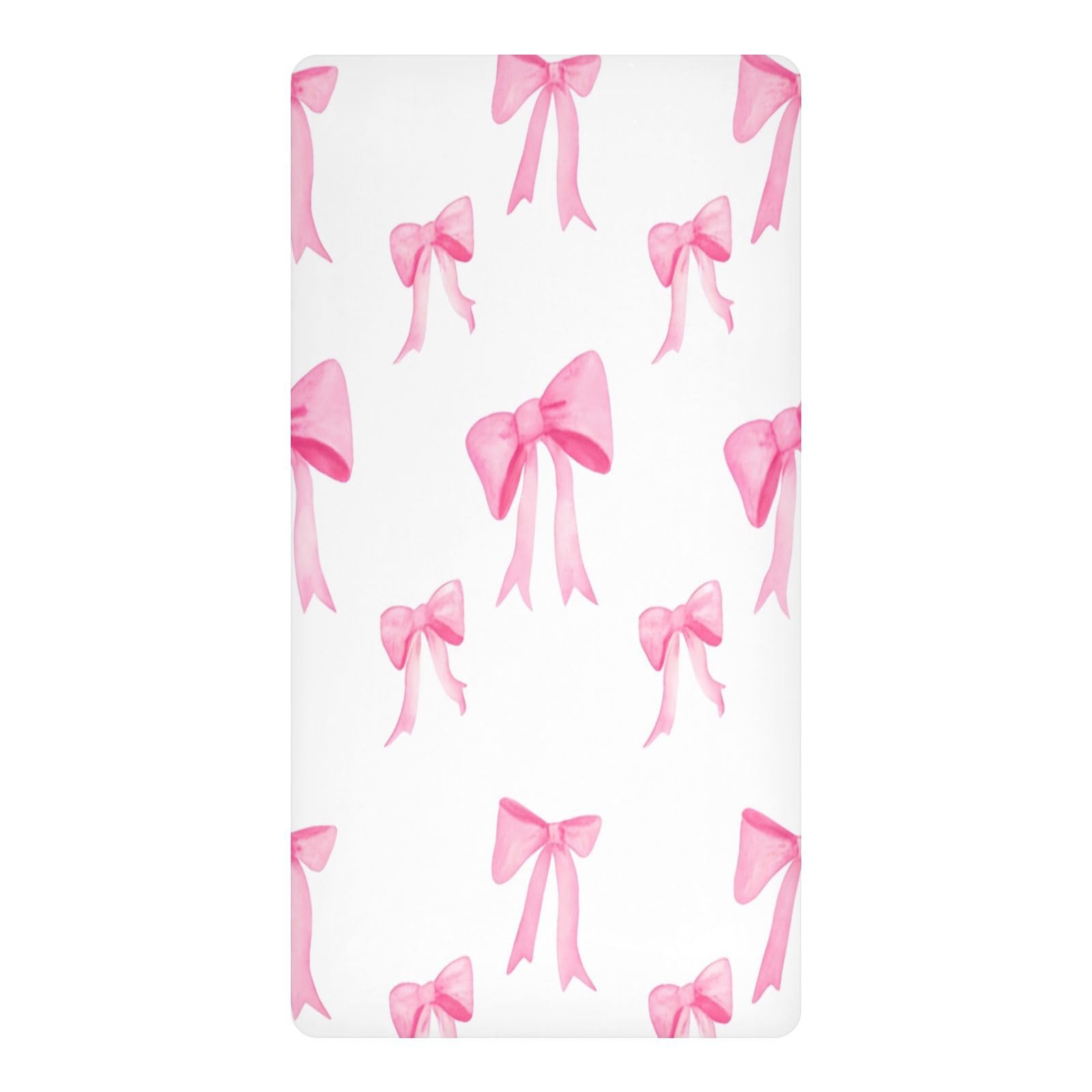 JiangGgen Bows Baby Crib Sheet Soft Breathable Playard Sheet-S
