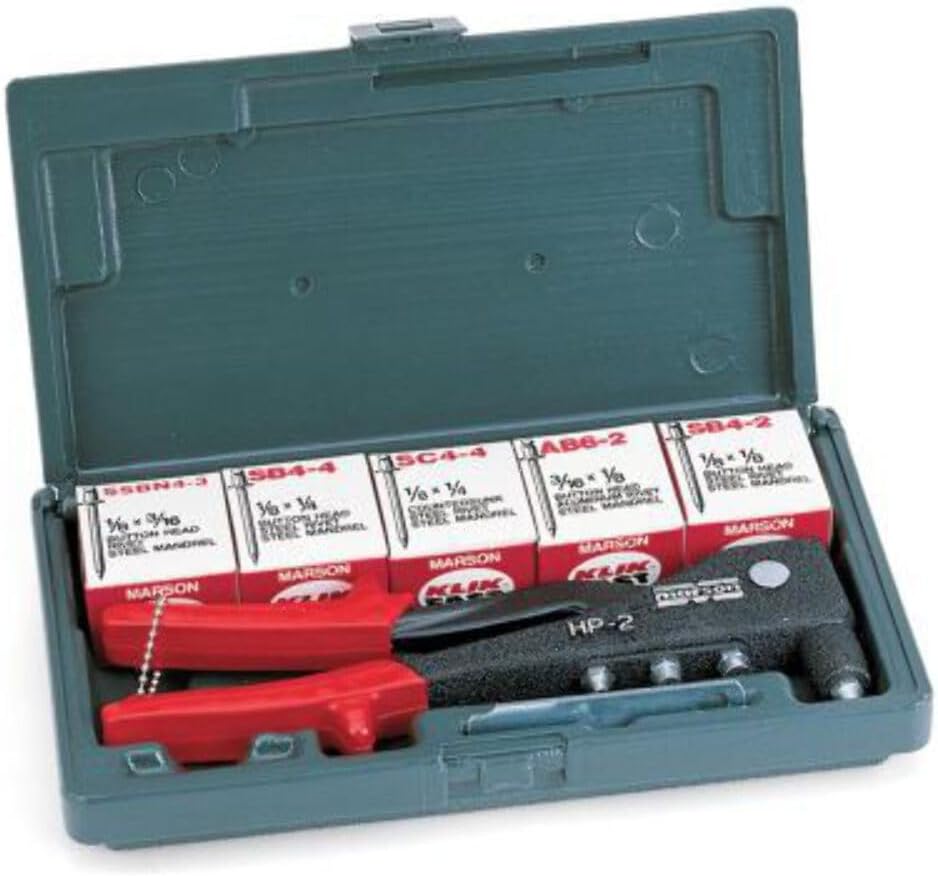 Marson M39001 HP-2 Rivet Tool Kit with 200 Rivets