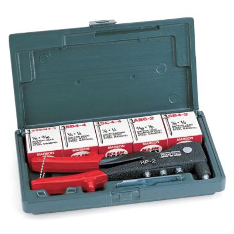 Kit de Rebitador Marson HP-2 para Rebites de Aço de até 4,8 mm com 4 Bicos e Chave de Serviço