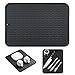 AMZOYO Stuoia per asciugare i piatti, silicone nero, facile pulire il supporto per pentole calde resistente al calore, sottopentola grigio per asciugare i piatti in cucina 40x30cm