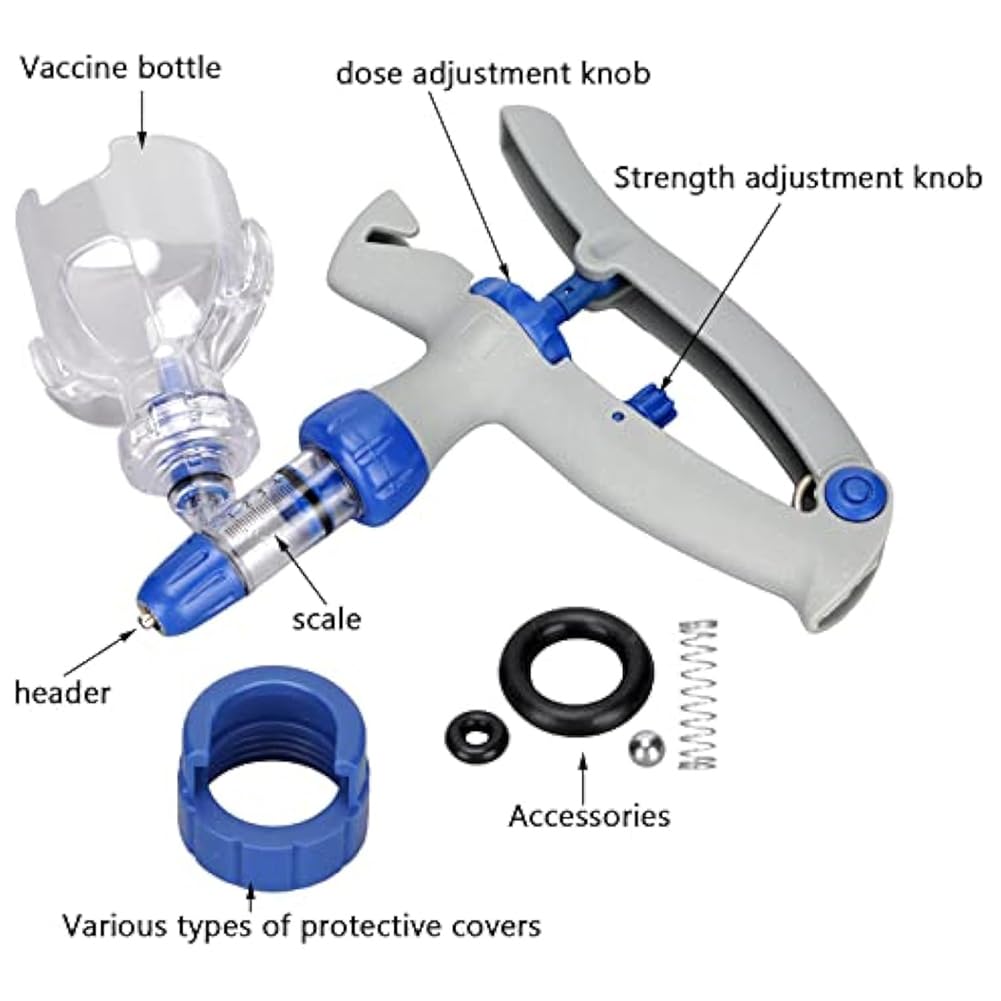 Iniettore siringa per bestiame, automatico continuo in acciaio inox, 10 ml, per una cura efficiente degli animali