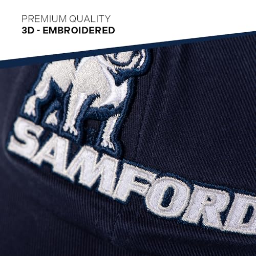 Gorra ajustable bordada Samford University Bulldogs azul miniatura 3