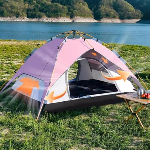 Carpa para camping GIZNXBA para 3-4 personas portátil verde miniatura 2
