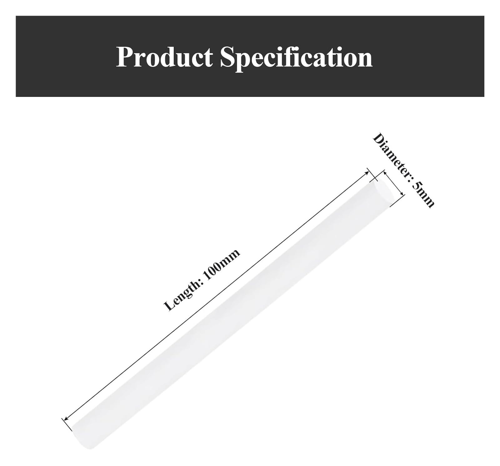 Lot de 2 tiges en céramique de zircone miroir, longueur 100 mm, diamètre de tige en céramique isolante 5-10 mm, adaptées aux équipements expérimentaux(Diameter 5mm)