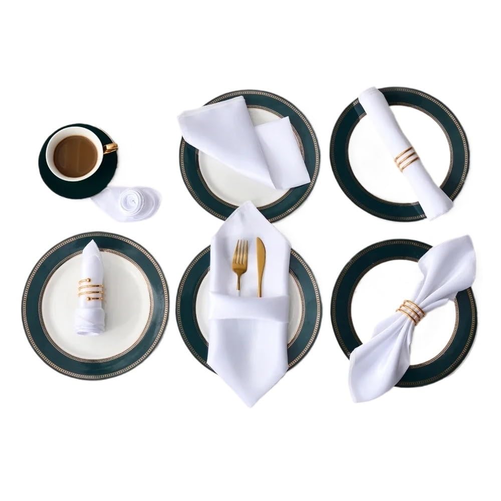 Cloth Dinner Table Napkins, Ester Dinner Napkins 12Pcs 30x30cm Multicolor Satin Table(12pcs White)