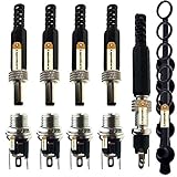 5.5x2.1MM DC Power Plug Jack Female Panel Mount Connector & DC Male Power Supply Socket Connector Kit with Waterproof Cap, Pack of 10, Lsgoodcare