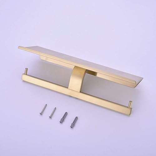 Miniatura 5 de TRUSTMI Soporte de papel higiénico de doble rollo con estante para teléfono, dispensador de papel de seda de acero inoxidable 304, a prueba de